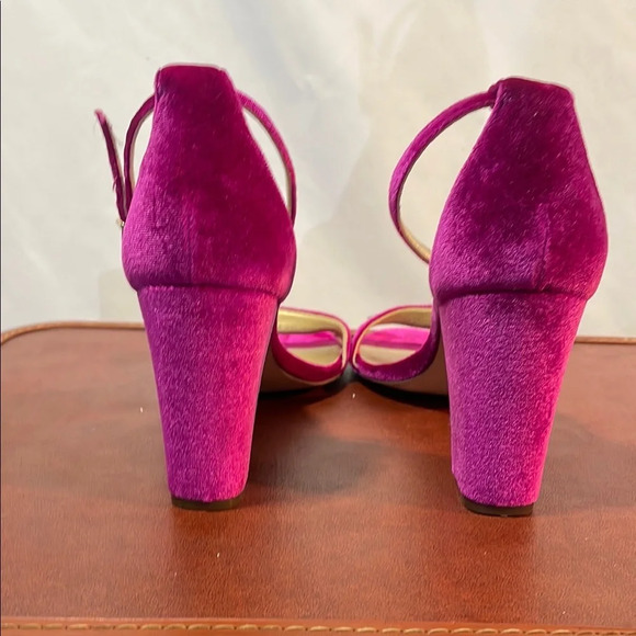 Lilly Pulitzer Women’s 10 Velvet Pink Fuschia Elegant Ankle Stap Open Toe Heels - Picture 6 of 14